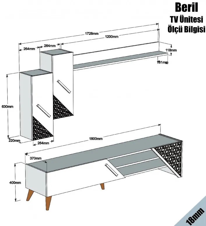 Ansamblu Comoda TV Beril Oak