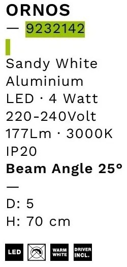 Plafoniera/Spot LED reglabil stil minimalist ORNOS alb H-70cm