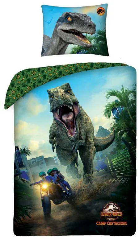 Jurassic World Camp set de lenjerie de pat 140×200cm, 70×90 cm