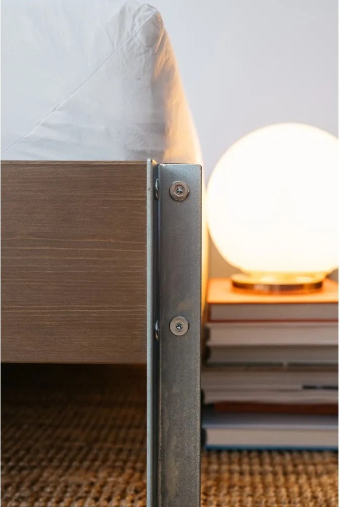 Pat matrimonial în culoare naturală din lemn de pin fără tăblie cu somieră 180x200 cm Core – Karup Design