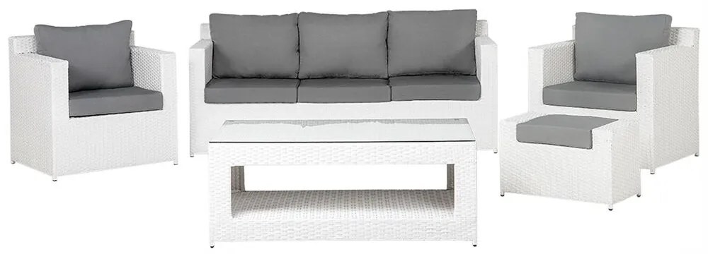 Set canapele pentru grădină Rimi (alb). 1011661