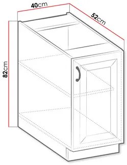 Dulap inferior de bucătărie Vintageline 40 D 1F BB (Alb) . 1103345