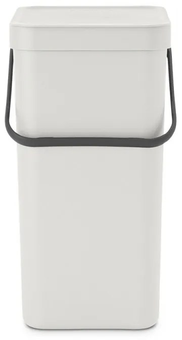 Cos de gunoi colectare selectiva Brabantia Sort&Go 1005516, 16 L, Maner, Montabil pe perete, Gri deschis