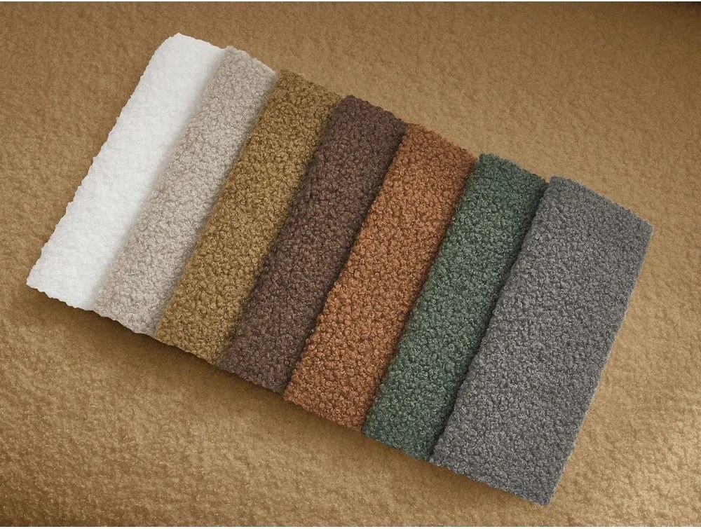 Canapea galben-muștar cu tapițerie din țesătură bouclé 193 cm Elina – Bobochic Paris