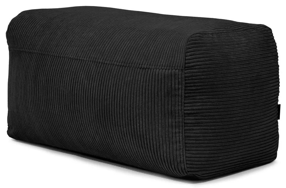Fotoliu bean bag negru cu tapițerie din catifea reiată Plus 100 Lounge – SLOWDOWN