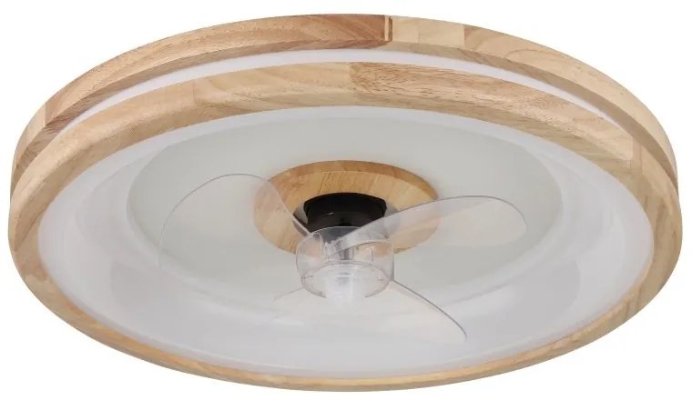 Lustra LED cu ventilator si telecomanda GATIAN lemn