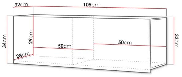 Dulap de perete CALABRINI 34x105 cm alb