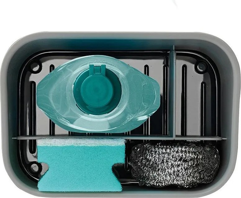 Suport pentru accesorii de spălat gri închis din plastic SinkStore – Joseph Joseph