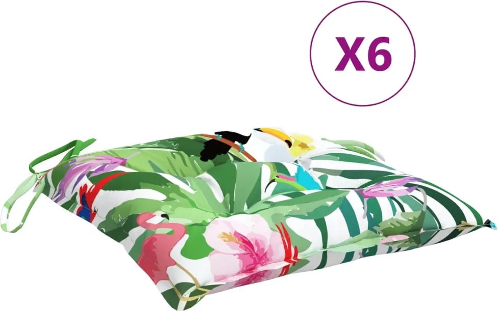 vidaXL Perne de scaun 6 buc. multicolor 40x40x7 cm material textil