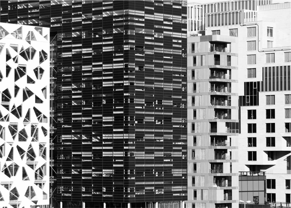 Tablou cu arhitectura alb neagră (70x50 cm)