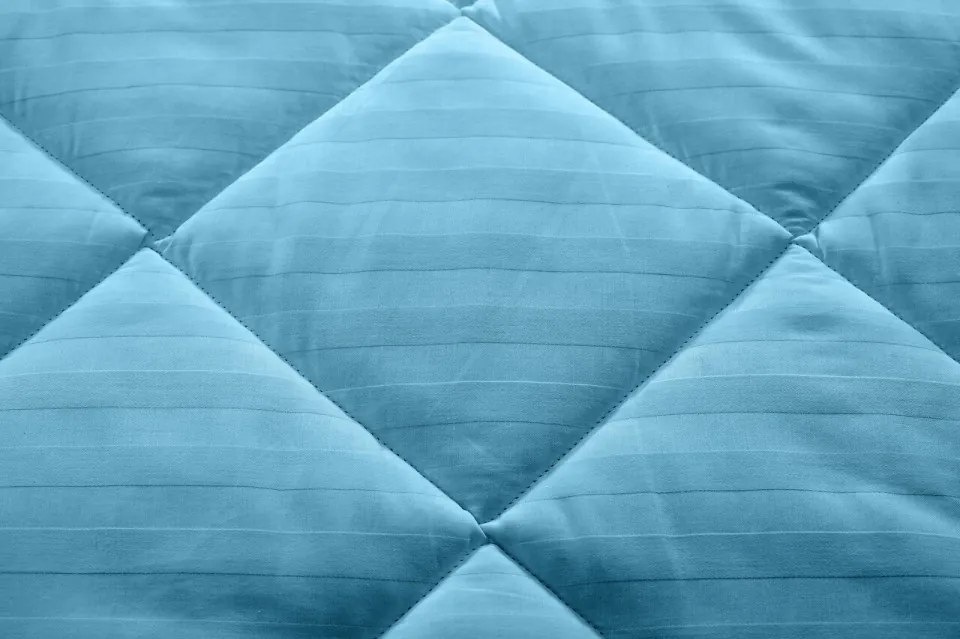 Pilota Alcam damasc, toamna / iarna, bambus, bleu ciel, 180x200 cm