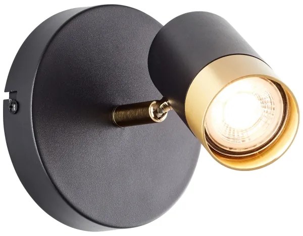 Brilliant - Aplica spot LED VIGOLO, 1x GU10/5W/230V, negru/auriu