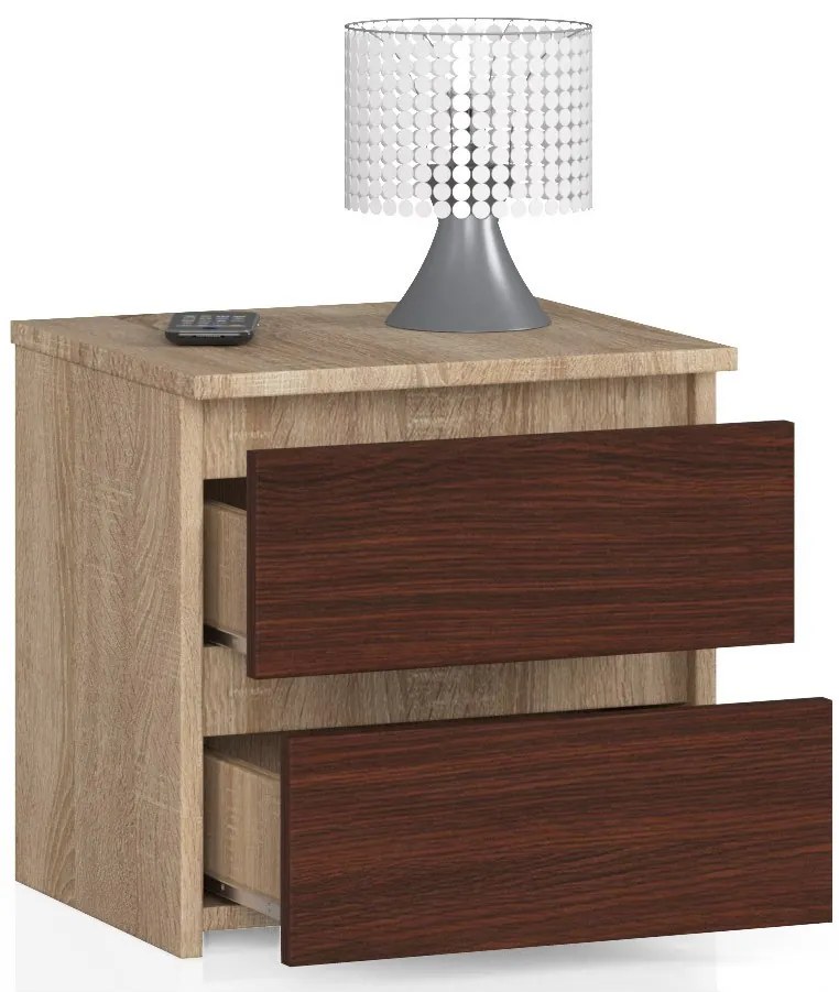 Noptieră Cleania CL2 (Stejar sonoma + wenge). 1069391
