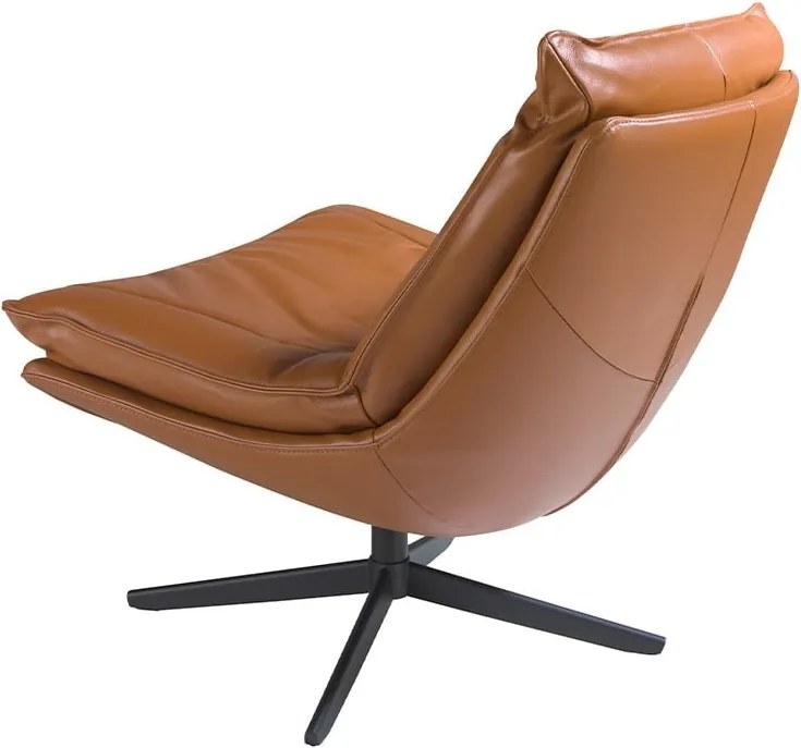 Fotoliu pivotant tapitat cu piele George Earth Clay