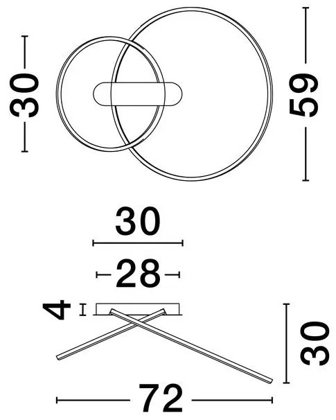 Lustra LED aplicata design modern minimalist KIKLOS alb