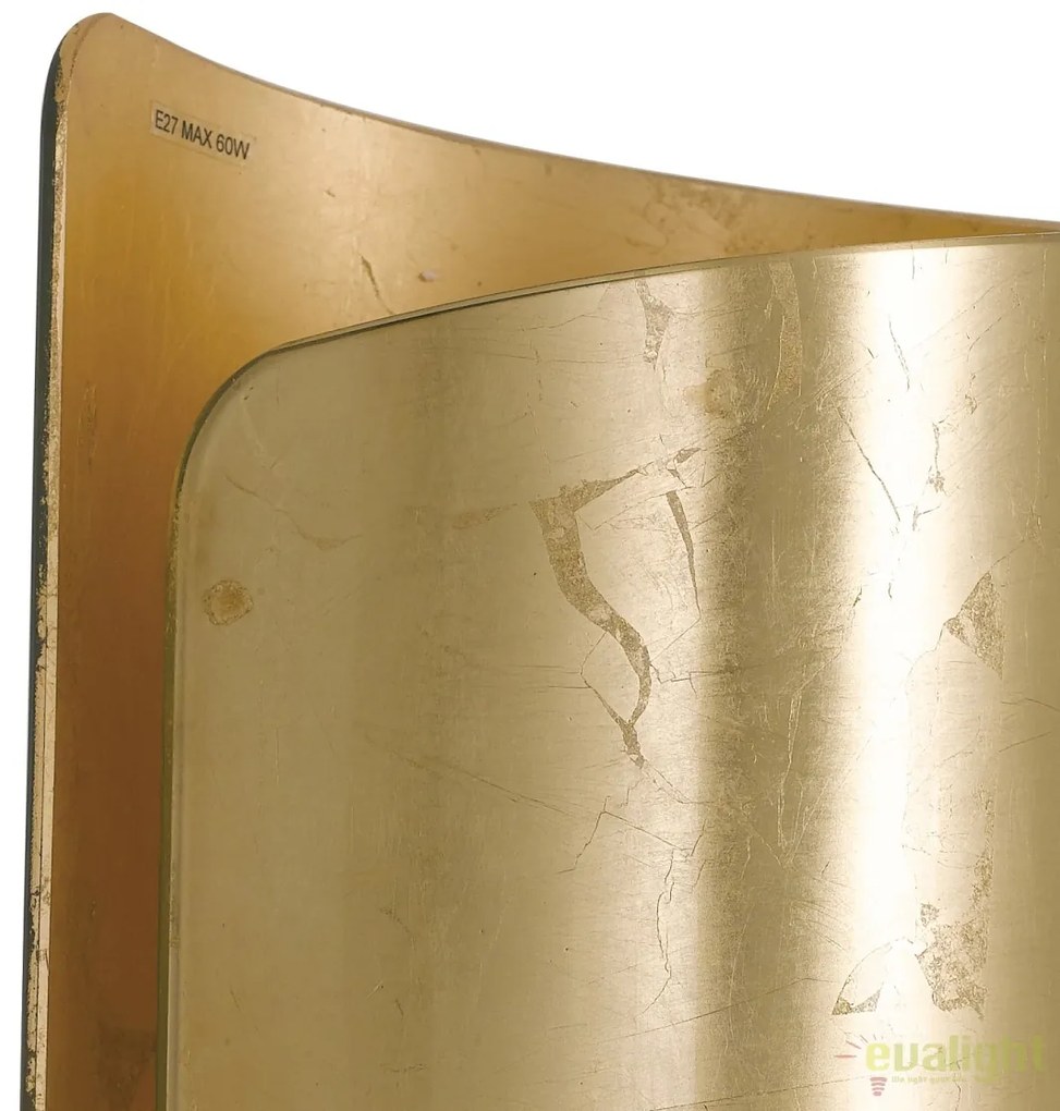 Veioza aurie cu abajur din sticla curbata Imagine I-IMAGINE-L-ORO FE