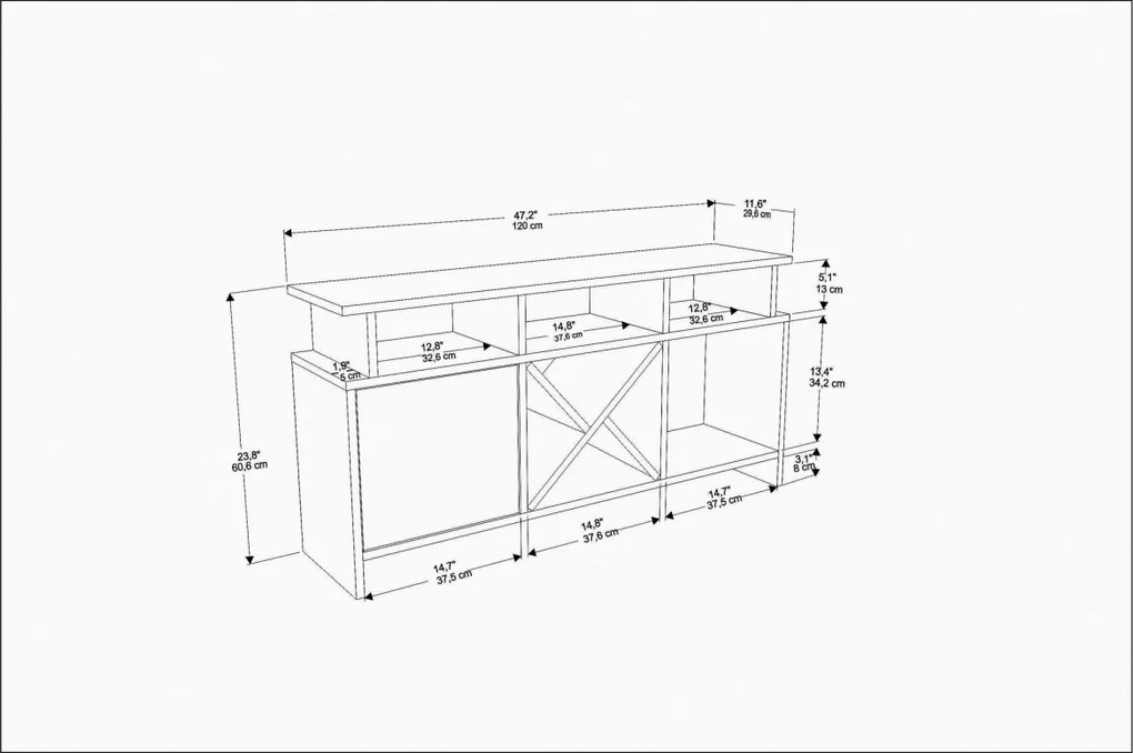 Comoda TV Auburn - Alb, Oak