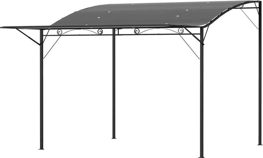 Outsunny Pavilion cu extindere de acoperiș rabatabilă rezistent la intemperii 3 x 2,5 m Gri închis | Aosom Romania