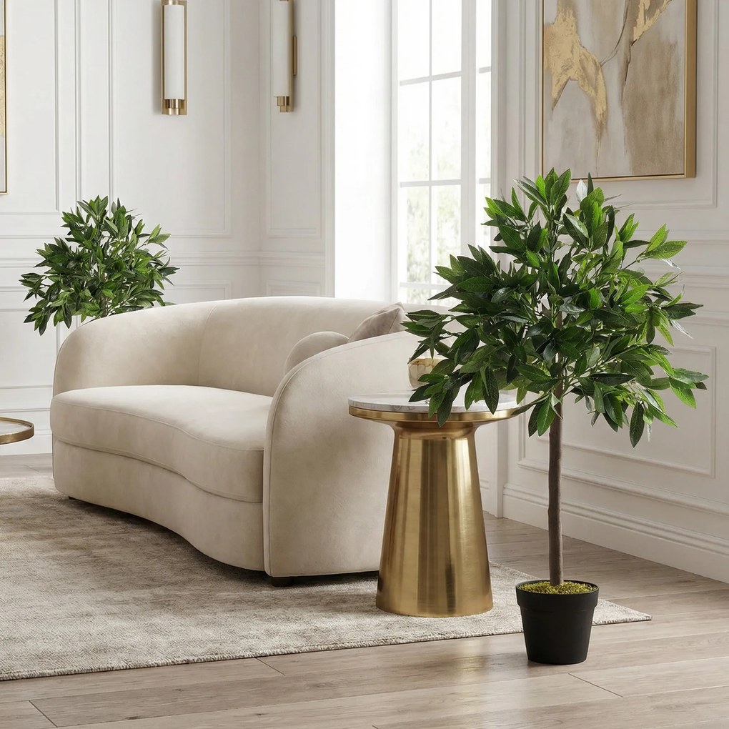 Outsunny Set de 2 Arbori de Dafin în Ghiveci, Plante Artificiale din Plastic pentru Interior și Exterior, Ø16x90A cm, Verde  | Aosom Romania