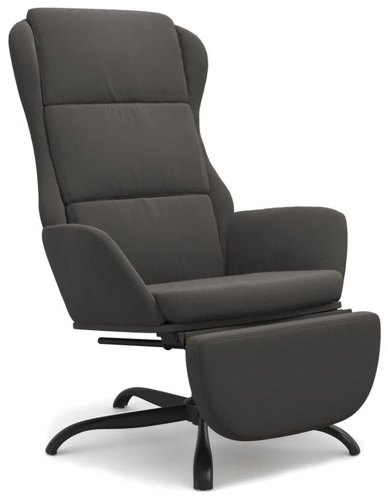 3097928 vidaXL Scaun de relaxare cu taburet, gri închis, microfibră