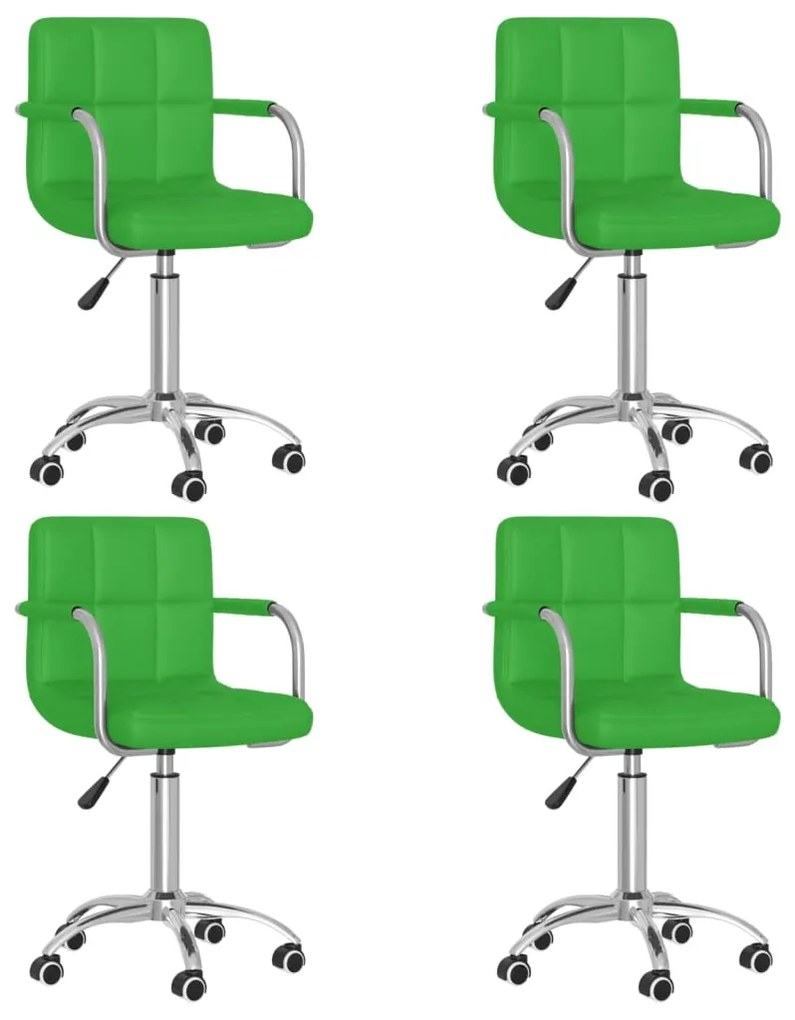 3087988 vidaXL Scaune de bucătărie pivotante, 4 buc. verde, piele artificială