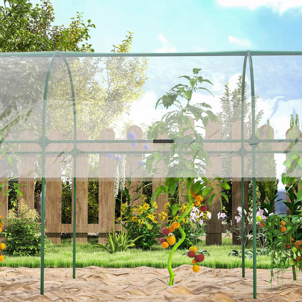Outsunny Seră de grădină seră pentru roșii 4 arcuri din oțel pânză din PVC 4 x 1,23 x 1,71 m verde | Aosom Romania