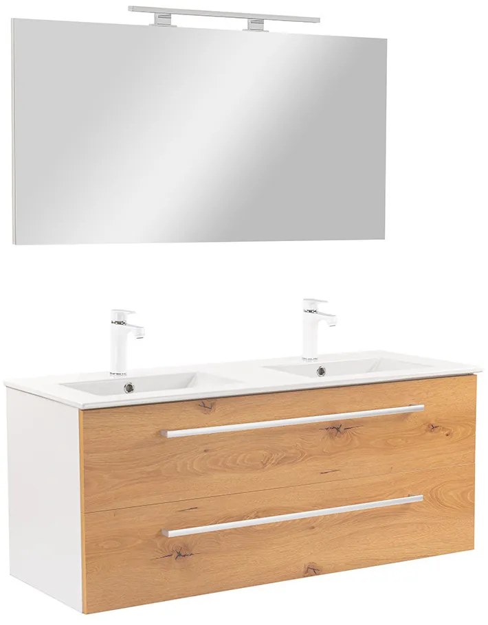 Mobilier complet de baie Vario Clam 120, stejar alb