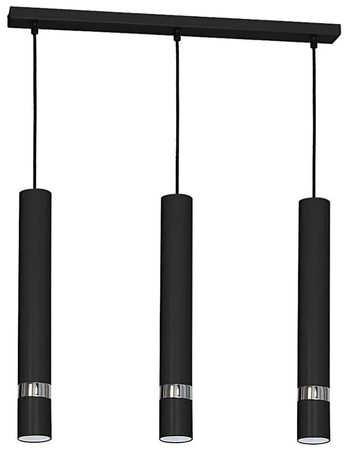 Lustră suspendată pe cablu JOKER 3xGU10/25W/230V negru/crom lucios
