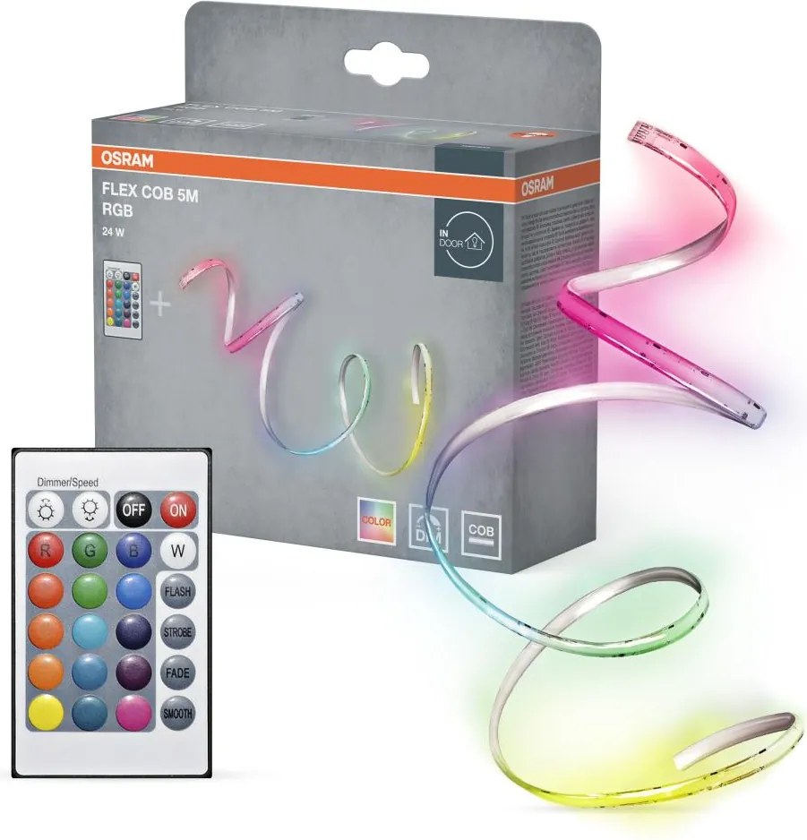 Osram - bandă LED RGB reglabilă FLEX COB 5m LED/24W/230V + telecomandă