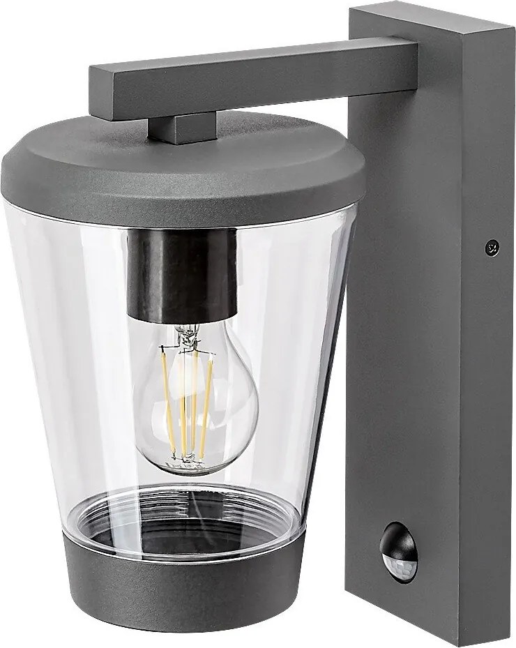 Aplica de perete cu senzor de miscare pentru iluminat exterior design modern IP44 Savano antracit