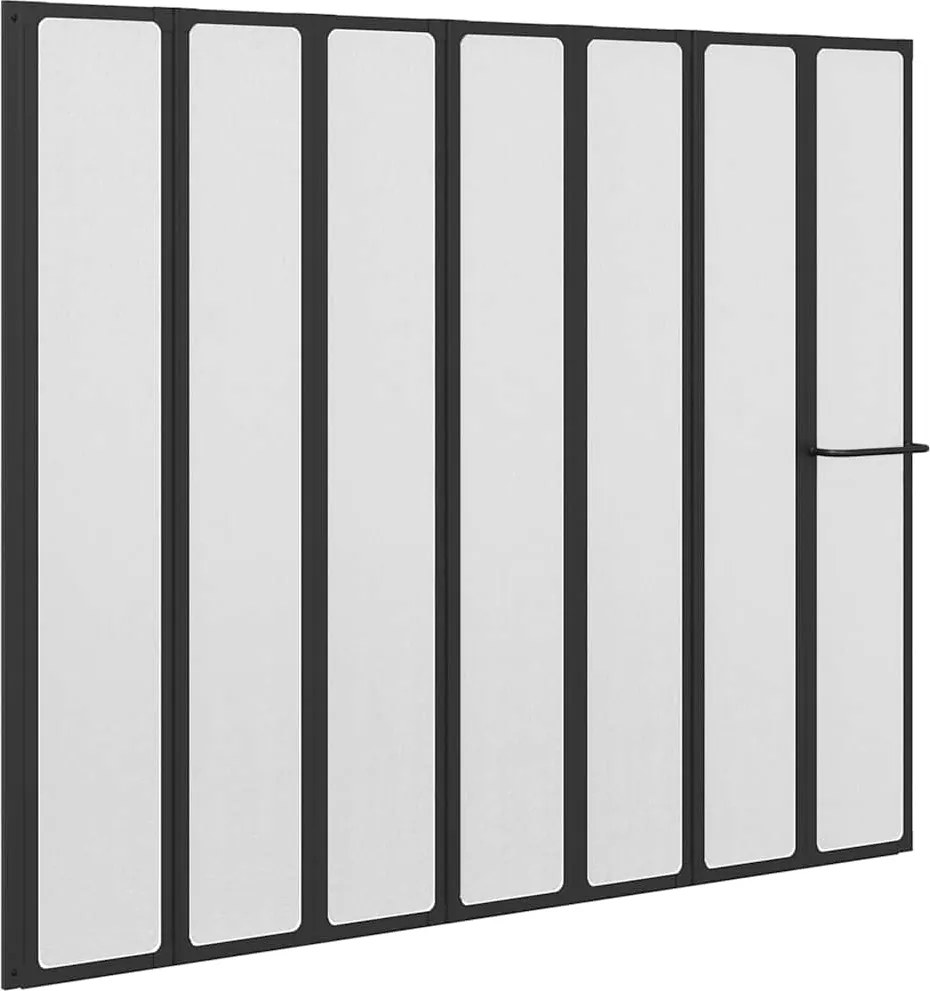 vidaXL Paravan de duș Altele Manual Negru 168 x 140 cm Aluminiu
