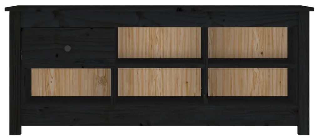 Dulap pentru pantofi, negru, 110x38x45,5 cm, lemn masiv pin 1, Negru