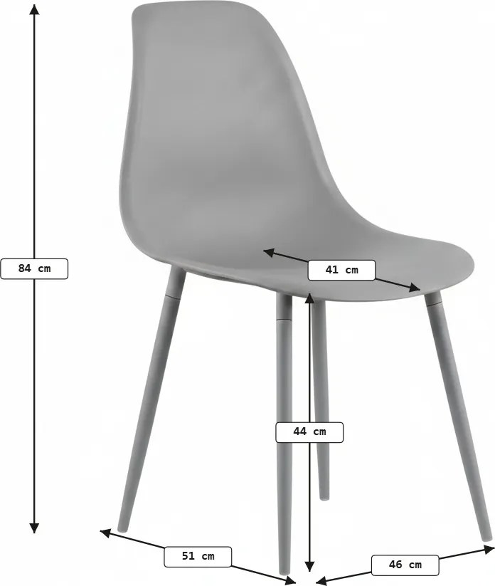 Scaun bucatarie OSAKA plastic, gri deschis