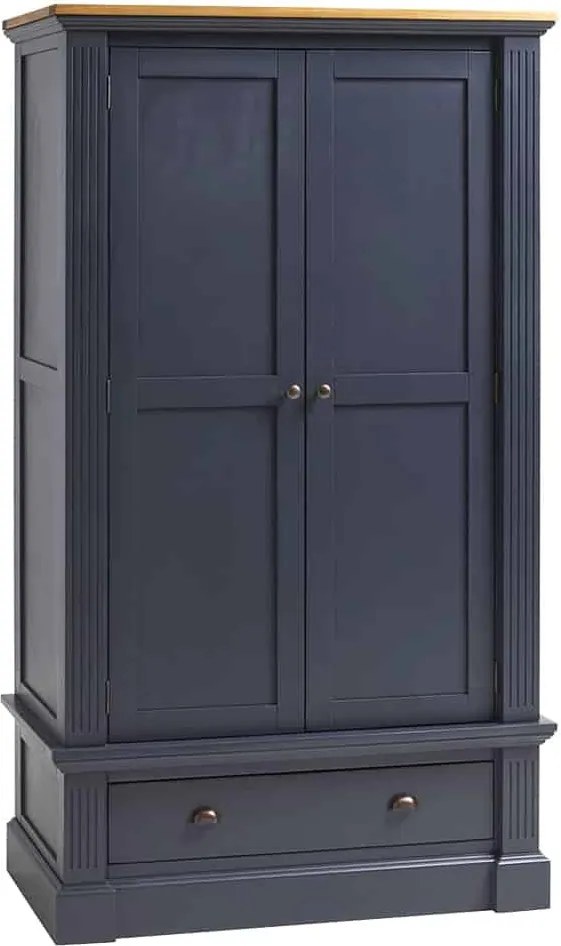 Dulap lemn masiv natur London 2 Usi Albastru/, 120 × 58 × 200 cm