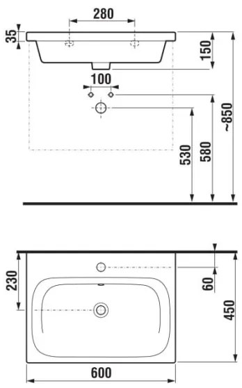 JIKA H8127130001041 - Lavoar suspendat MIO 60x45 cm ceramică/alb