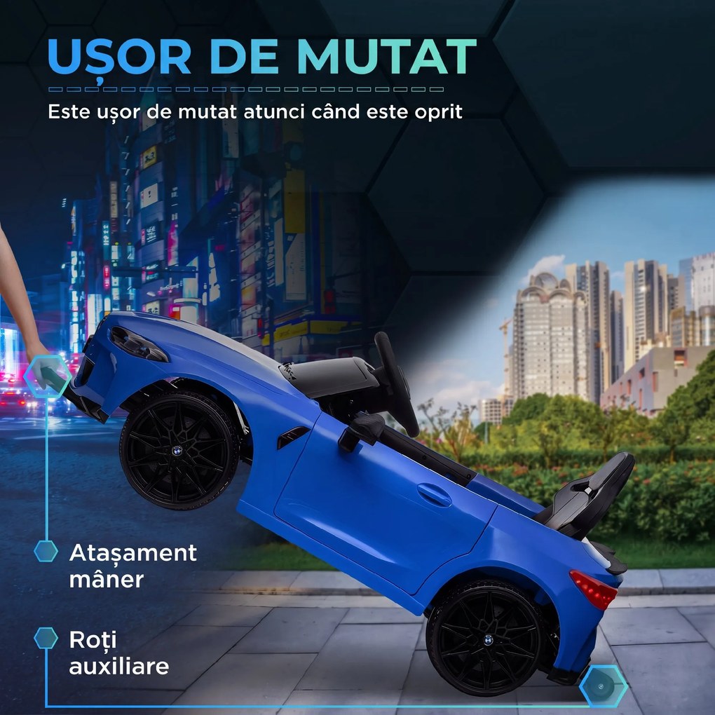 AIYAPLAY Mașinuță Electrică BMW M4 pentru Copii, Albastră | Aosom Romania