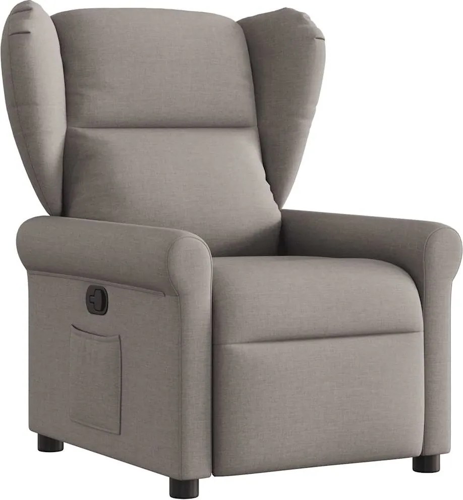 vidaXL Fotoliu rabatabil, gri taupe, material textil