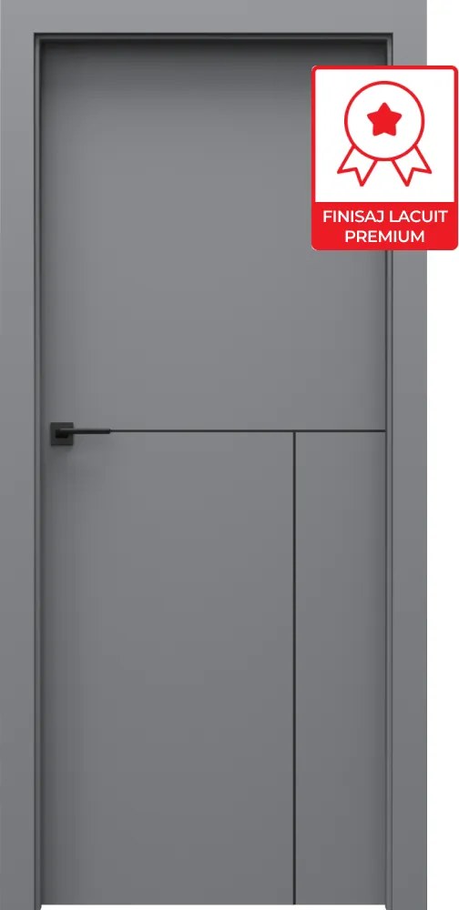 Usa de interior PORTA UNI COLOR MODERN cu toc reglabil - Model L1 95-140 mm, Gri Platinum Mat