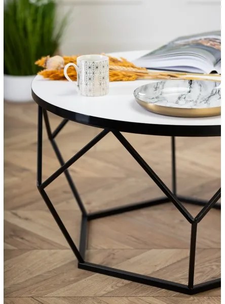 Măsuță de cafea DIAMOND 40x70 cm alb/negru