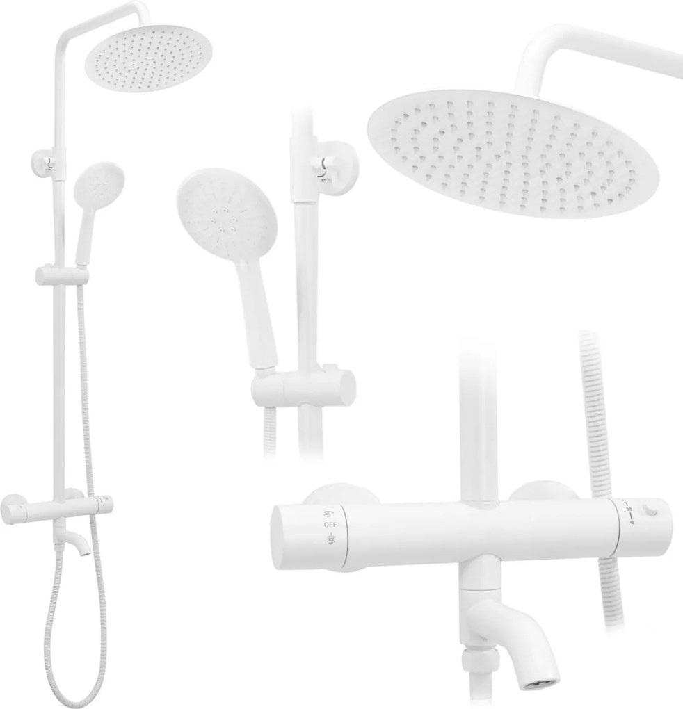 Set de dus cu termostat Lungo White Matt