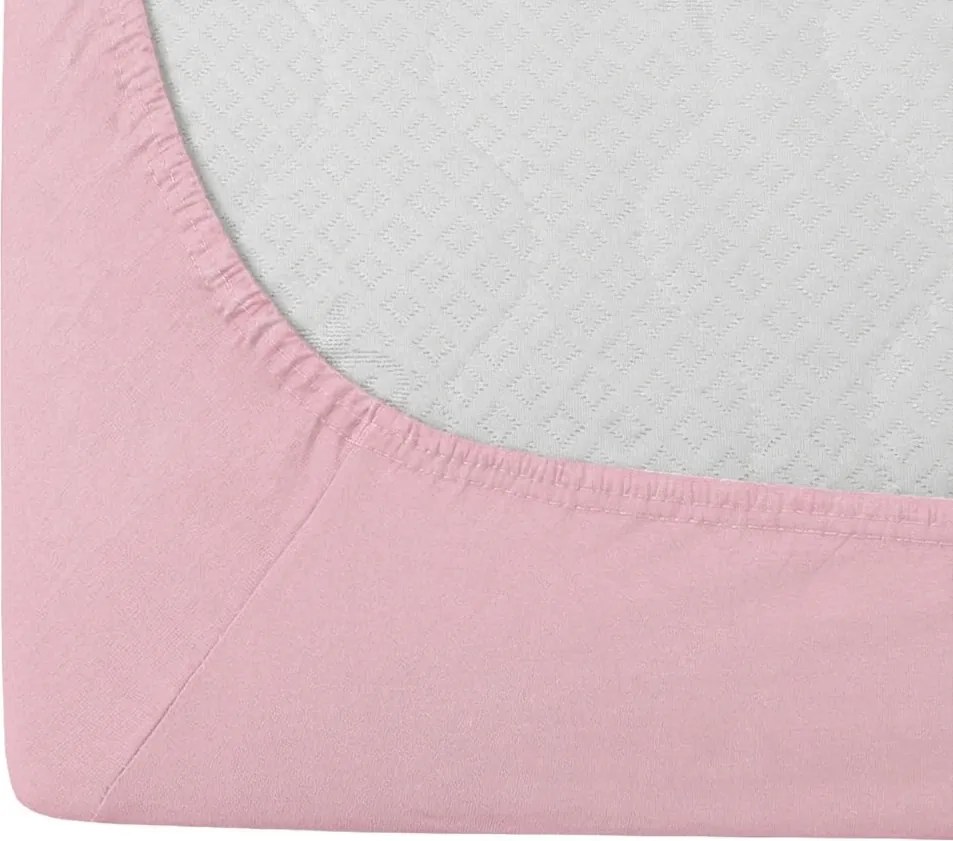 Cearsaf Jersey roz 90 x 200 cm