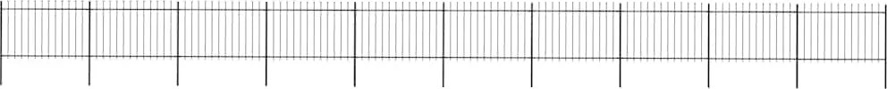 vidaXL Gard de grădină cu vârf tip suliță din oțel 1781,5x120 cm, negru