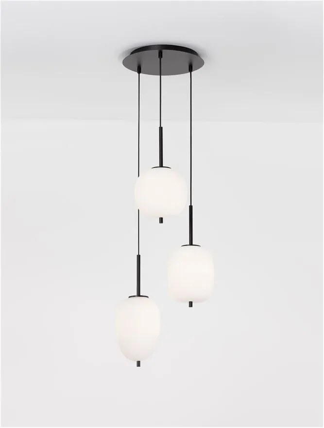 Lustra cu 3 pendule modern Lato negru