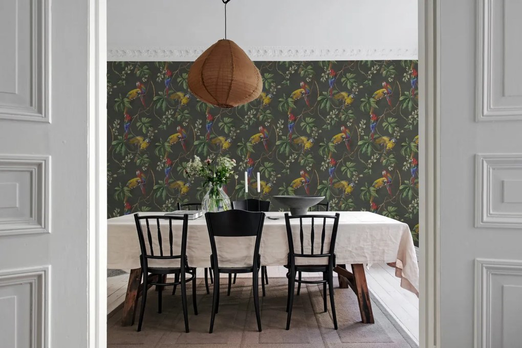 Fototapet, Parrots, Green, Rebel Walls