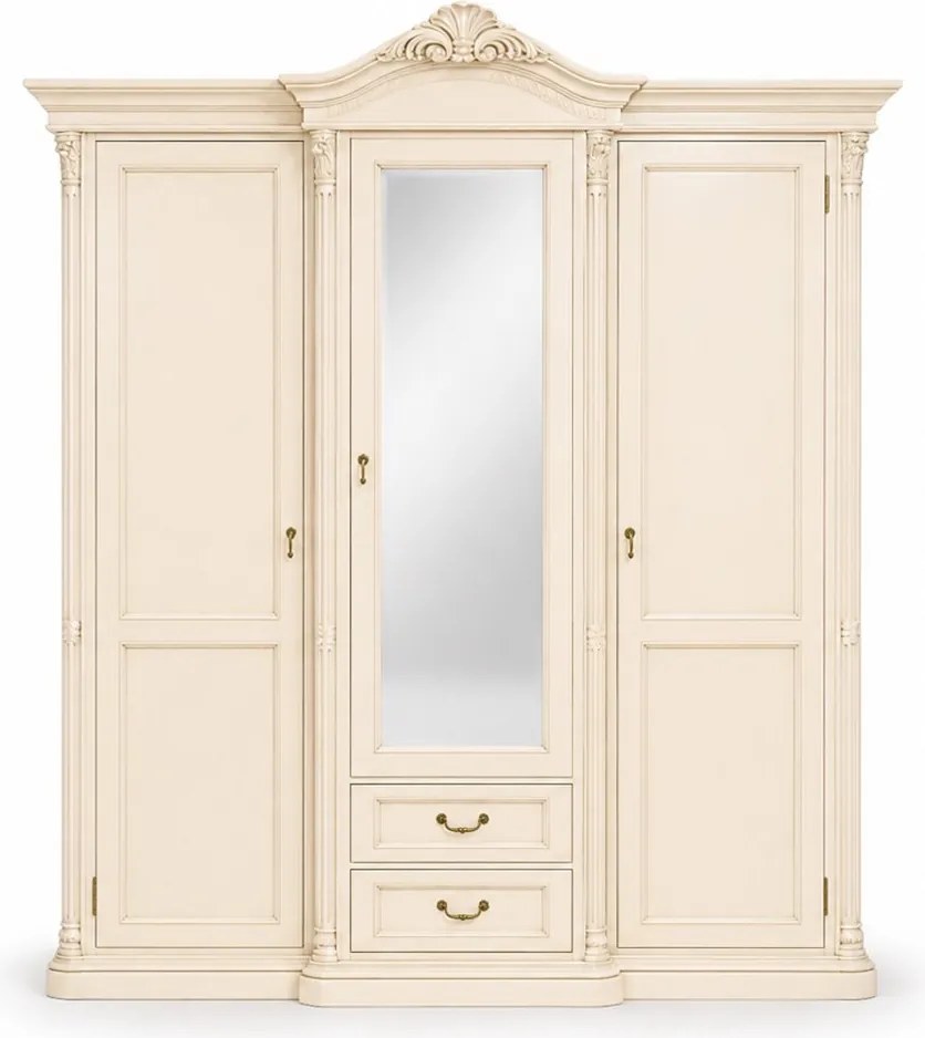 Dulap lemn masiv Briston 3 usi 2 sertare: L 178 x A 65 x H 233 cm