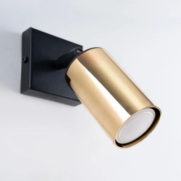 Spot de perete Sollux SL.1382 WINX 1xGU10/10W/230V negru/auriu