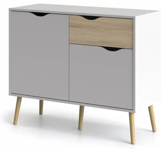 Comoda alba OSLO 75387 cu 1 sertar