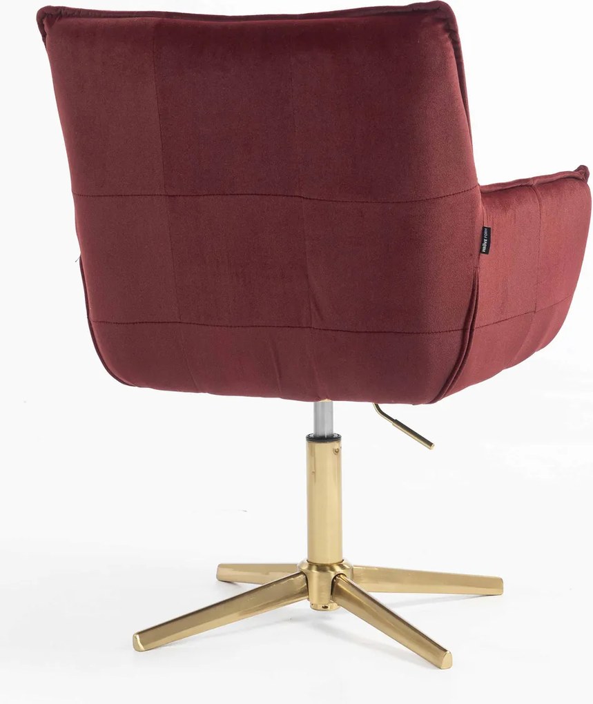 HR560CROSS Scaun Catifea Bordo Merlot cu Bază Aurie