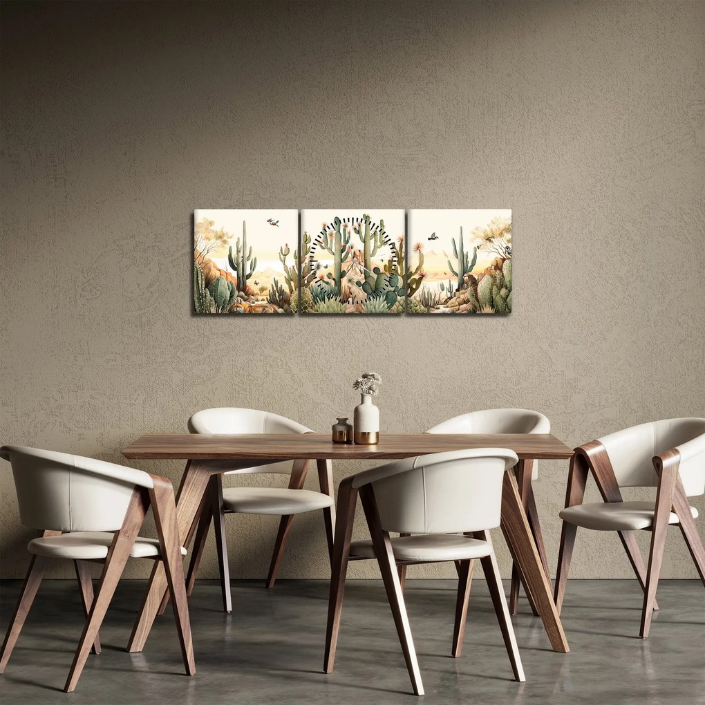 Tablou - Deșert, acvariu (cu ceas) (90x30 cm)