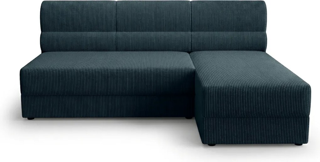 Canapea extensibila de colt TAVERO SLIM, 201x140 cm, albastru inchis, reversibila